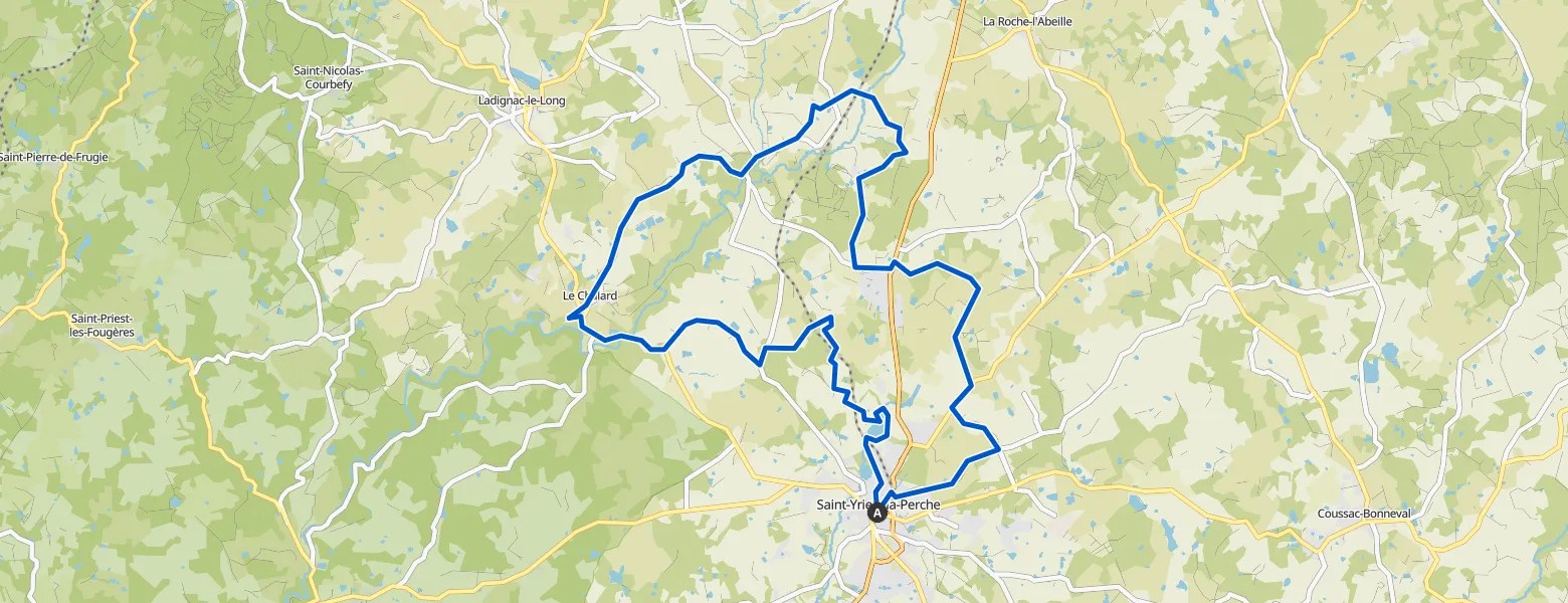 Lac d'Arfeuille et église du Chalard loop from SaintYrieixlaPerche